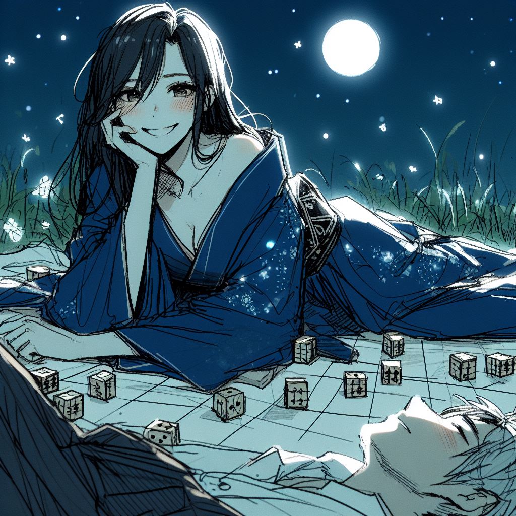 駒妖，一个妖怪，在 ōgi 游戏中出现。 在她的身边，可以看到她疲惫不堪的受害者。